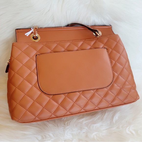 Quilted flap bag shoulder or crossbody honey beige brown gold chain - Picture 5 of 13